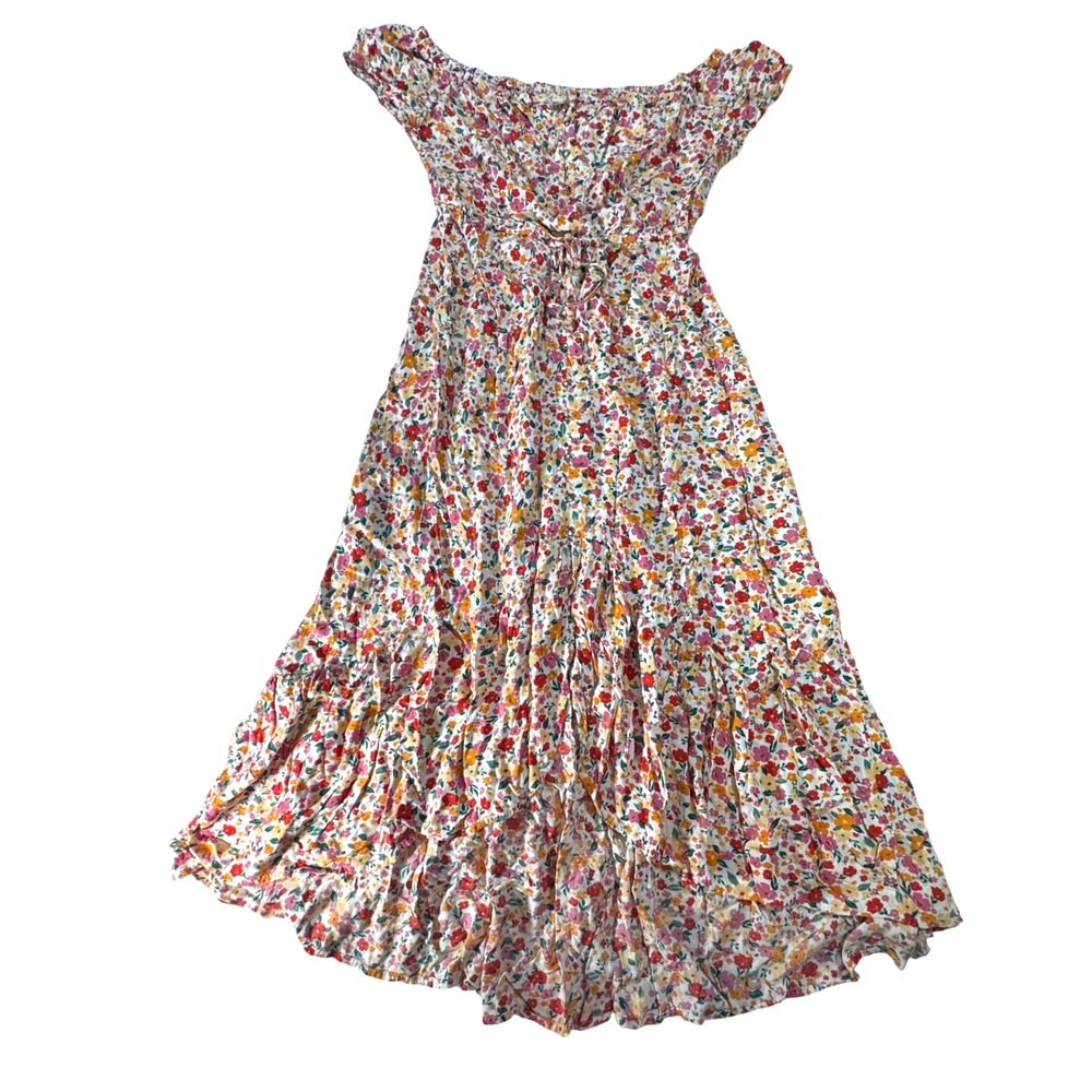 Floral Off-Shoulder Maxi Dress in Multi